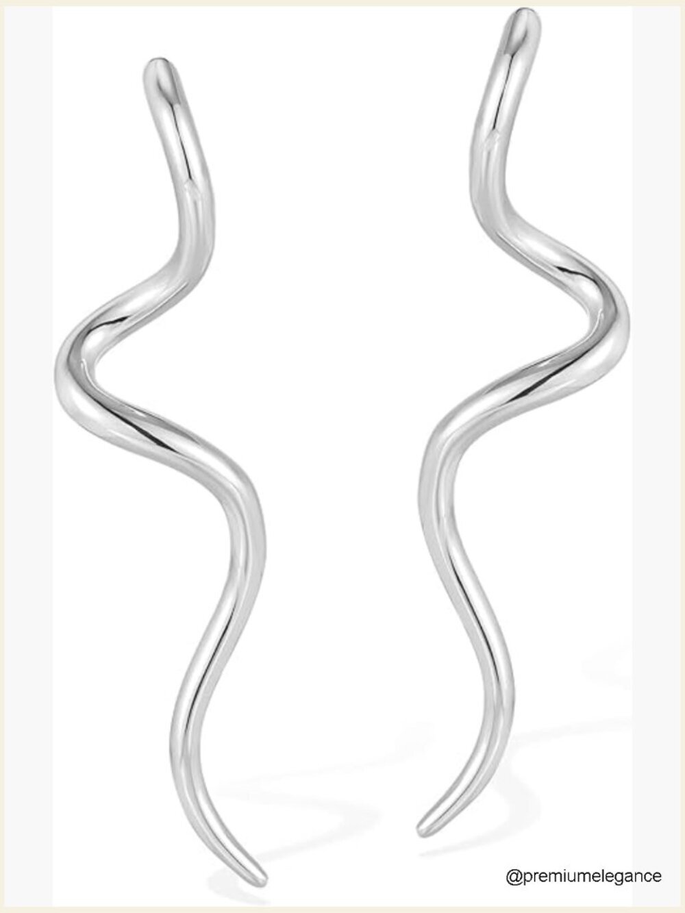 Gold Plated Stainless Steel Wavy Spiral Drop Dangle Earrings
